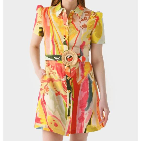 NEW LEO LIN bronte mini dress in rainforest print - Picture 1 of 4